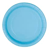 Unique Party- Assiettes en Carton Écologiques-18 cm-Couleur Bleu Pastel-Paquet de 20, 30898EU, Light Blue