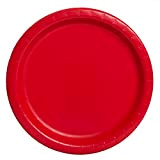 Unique Party- Assiettes en Carton Écologiques-23 cm-Couleur Rouge-Paquet de 8, 3125EU, Red
