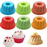 Unique'store Pack de 12 Moule à gâteau en forme de donut,Mini Gugelhupf Flexer Form , diamètre 7 cm, antidérapant, résistant ...