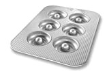 USA PAN Bakeware Aluminized Steel Donut Pan, 6-Well