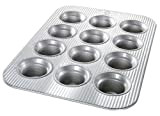 USA PAN Bakeware Crown Muffin Pan, 12 Well, Nonstick & Quick Release Coating, Made in The USA from Aluminized Steel