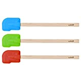UULKI | Happy Pastry Chef Set de 3 spatules colorées écologiques fabriquées en Europe - 3 spatules en silicone et ...