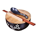 Vaisselle de cuisine japonaise coréenne vintage bol nouilles bol de riz style japonais bol de nouilles instantanées en céramique noire ...