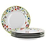 Van Well Lot de 6 assiettes plates série Vario Porcelaine – Couleur au choix Motif fleurs