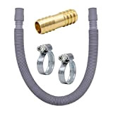 VARIOSAN Kit d'extension de tuyau de vidange extensible 3/4" avec raccord de tuyau en laiton et colliers de serrage pour ...