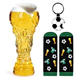 Verre à bière Coupe du monde 2022, coupe du monde 2022, chaussettes de football et porte-clés, verres à bière en ...