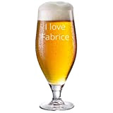 Verre à biere personnalisé gravé – Verre transparent avec gravure laser texte -Verre à bière 50cl à personnaliser – Verre ...
