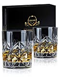 Verre Whisky, veecom 2 Set Verre à Whisky Cristal de 300ml, Verre Rhum Sans Plomb, Verre a Whisky pour Papa, ...