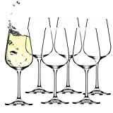 Verres à vin blanc KADAX en verre de cristal, lot de 6, 360 ml, verres à vin à longue tige, ...