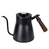 Verser sur la bouilloire, Yevenr Black Coffee Kettle Coffee Drip Pot Coffee Drip Kettle Hand Pots à café avec thermomètre