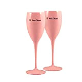 Veuve Clicquot Lot de 2 flûtes à champagne en plastique rose