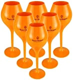 Veuve Clicquot Set de 6 verres à champagne - Coupe à champagne riche - Jaune acrylique - Taille S - ...