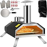VEVOR Four à Pizza Portable 30,5 cm Four à Pizza Extérieur 300℃ Machine à Pizza Acier Inoxydable 76,4 x 44,3 ...