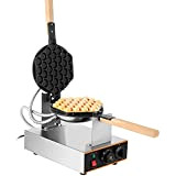 VEVOR Machine à Gâteau aux Oeufs SC-X30, Gaufrier Bubble Waffle 30mm，Gaufrier Electrique commercial 30-300℃,Waffle Egg Cake Maker avec Manche en ...