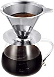 vevouk Pour Over Coffee Maker- Borosilicate Glass Carafe - Acier inoxydable résistant à la rouille Filtre sans papier, Passoire manuelle ...