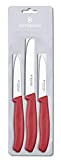 Victorinox 6.7111.3 Couteau D’Office-Set Swiss Classic 3 Pièces Acier Inoxydable, Rouge, 30 x 5 x 5 cm
