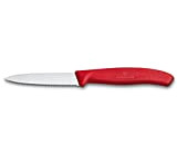 Victorinox 6.7631 Couteau d’Office avec Lame Pointue/Tranchant denté, Acier Inoxydable, Rouge, 30 x 5 x 5 cm