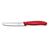 Victorinox 6.7831 Couteau à tomates et de table tranchant denté, Acier Inoxydable, Rouge, 30 x 5 x 5 cm