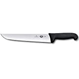 Victorinox Fibrox 5.5203.28 Couteau de Cuisine, Couteau de Boucher, Noir, Longueur : 28 Cm