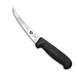 Victorinox Fibrox 5.6613.15 Couteau de Cuisine, Couteau à Désosser, Flexible Noir, 15 Cm