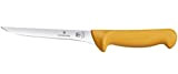 Victorinox Swibo Couteau de Cuisine / Désossage, Lame 13 cm, Droite, Lame Flexible, Étroite, Jaune