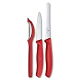 Victorinox Swiss Classic Set de Couteaux d’Office, 3 Pièces, Éplucheur Universel, Couteau à Légumes 8 cm, Couteau à Tomates 11 ...