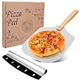 Viesap Pelle a Pizza, Kit Pelle a Pizza et XL Coupe Pizza, 35.5*30.5cm Pelle à Pizza Aluminium, Pelle Pizza avec ...