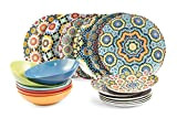Villa d'Este Home Tivoli - Marrakech - Service de table, 18 pièces en porcelaine/grès - multicolore - 27 x 27 x 5 cm