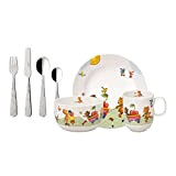 Villeroy & Boch - Happy as a Bear children dinnerware, 7-piece, premium porcelain/stainless steel, white/colourful