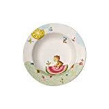 Villeroy & Boch Hungry as a Bear Assiette creuse pour enfants, 19,5 cm, Porcelaine Premium, Blanc/Multicolore