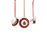 Villeroy & Boch - Toy’s Delight Decoration Ornements Ensemble de Vaisselle Rouge, 3 pièces, Ensemble de suspensions charmantes pour Le Sapin ...