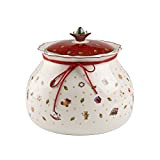 Villeroy & Boch Toy's Delight Grand pot de conservation, Porcelaine Premium, Blanc/Rouge