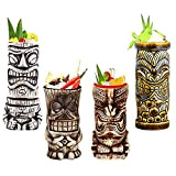 Vinbcorw Tiki Mugs Cocktail, Tiki - Tasse en céramique hawaïenne, Verres à Cocktail Exotiques pour Cocktail hawaïen Tiki Bar Professionnel ...