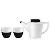 Viva Scandinavia Service à thé, théière et 2 tasses en porcelaine, infuseur thé en acier inoxydable, théière 1 L, tasses ...