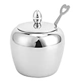 Wallfire 304 Stainless Steel Sugar Bowl with Lip Spoon Home Kitchen Salt Pepper Bowl0 Sugar Bowl with Lip Kitchen Sugar ...