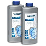 Wessper 2 Pièces Détartrant Liquide Machine à Café 1000 ml | Compatible avec Delonghi, Bosch, Senseo, Nespresso, Dolce Gusto