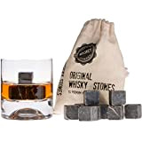 Whisky coffret cadeau de pierres à whisky premium avec 12 pierres et sac. Comme coffret Rhum, Whisky, Bourbon, Cognac, Scotch, ...