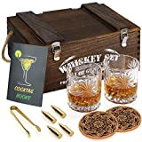 Whisky Pierres Gift Set, Coffret Cadeau Bois Exquise, 2 Verres à Whisky [Casse de verre = 100% de remboursement], 4 ...