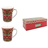 William Morris Strawberry Thief Red Set Of 2 Mugs By Lesser & Pavey