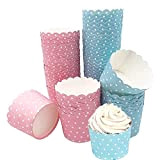 Willoo 100 Pièces Muffins Cupcake, Caissettes à Muffins, Papier Cupcakes, Cupcake En Avec Motif Pois pour Un Mariage, Une Fête ...