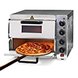 WilTec Four à Pizza électrique 2 Étages 3000W avec Pierre réfractaire Alimentaire Régualtion de température