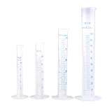 WINOMO 4pcs Transparent plastique mesure graduée cylindre 10ml / 25ml / 50ml / 100ml