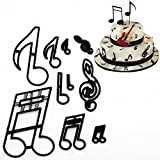 Wo-Yoqi Lot de 10 emporte-pièces pour décoration de gâteau Motif notes de musique