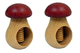 Wooden World Lot de 2 casse-noisettes en bois de hêtre naturel – Bordeaux champignon