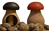 Wooden World Lot de 2 casse-noisettes marron et rouge en bois de hêtre naturel – Champignon très solide
