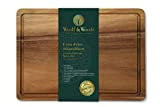 Woolf & Woods Planche à découper en bois - Extra épaisse - Produit naturel pur en acacia - Durable - ...