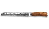 Wusaki - Couteau à Pain lame damas 20cm en acier japonais VG10 manche en bois d'olivier - vendu dans un ...