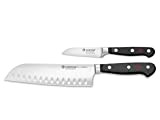 Wüsthof 1120160201 Lot de 2 couteaux asiatiques classiques avec couteau d'office classique de 7,6 cm et Santoku creux de 17,8 ...