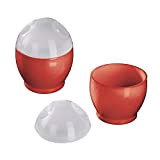 Xavax Cuiseur d'oeufs pour micro-ondes (set de 2 pour micro-ondes, polypropène, 6 x 8 cm, couvercle, cuit-oeuf) Rouge/Transparent