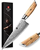 XINZUO 21.2cm Couteau de Chef 73 Couches Acier en Poudre de Damas, Couteau de Cuisine Professionnel Couteau à Gyuto Japonais,Lames ...